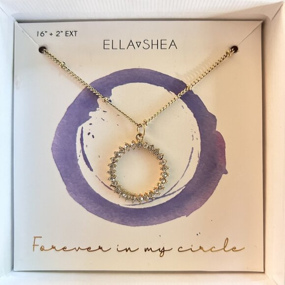 Yellow Gold Plated Crystal Ring Necklace - Picture 4 of 4